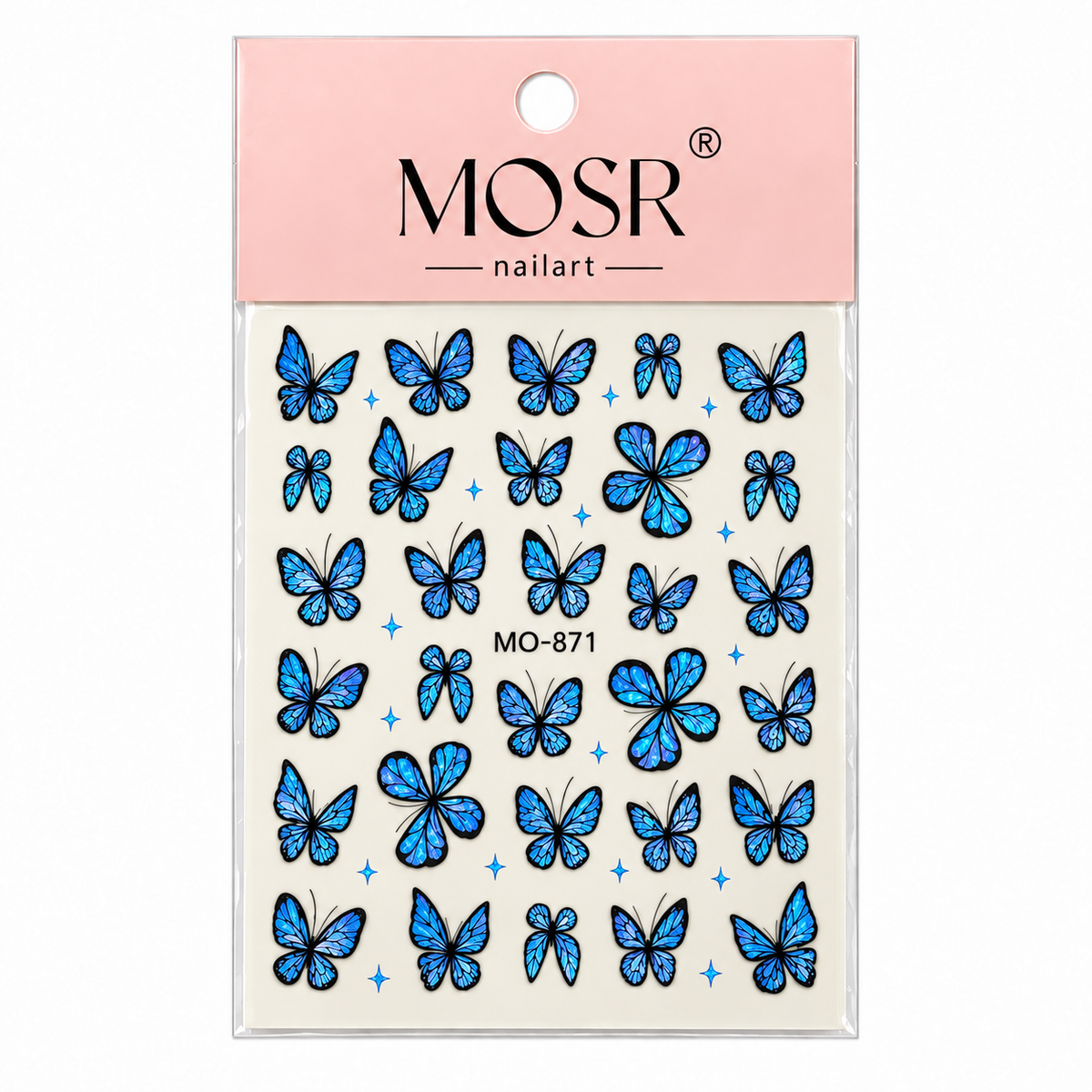 Butterfly Nail Art Stickers MO-871 - Blue