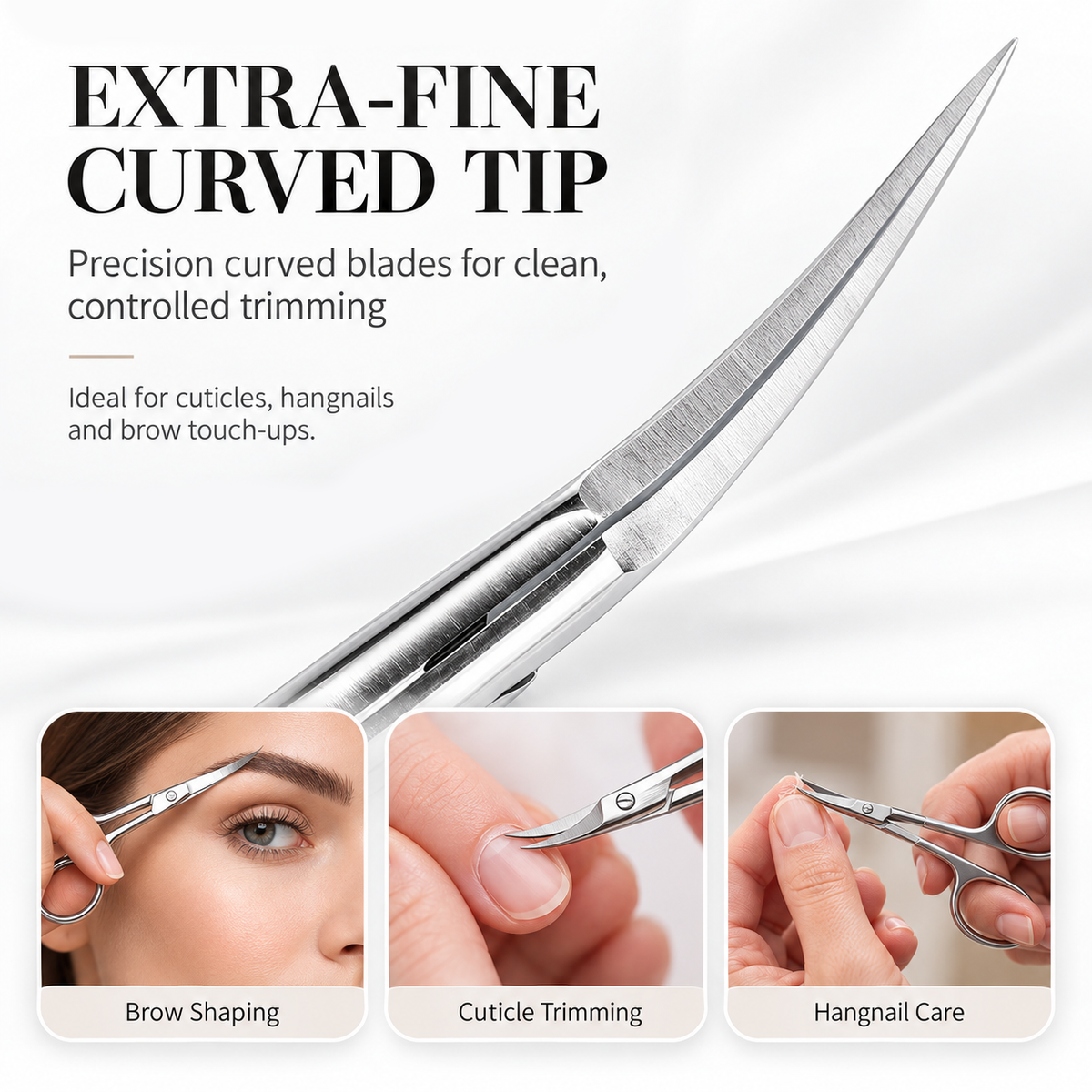Cuticle Scissors - Curved Blade with Pouch