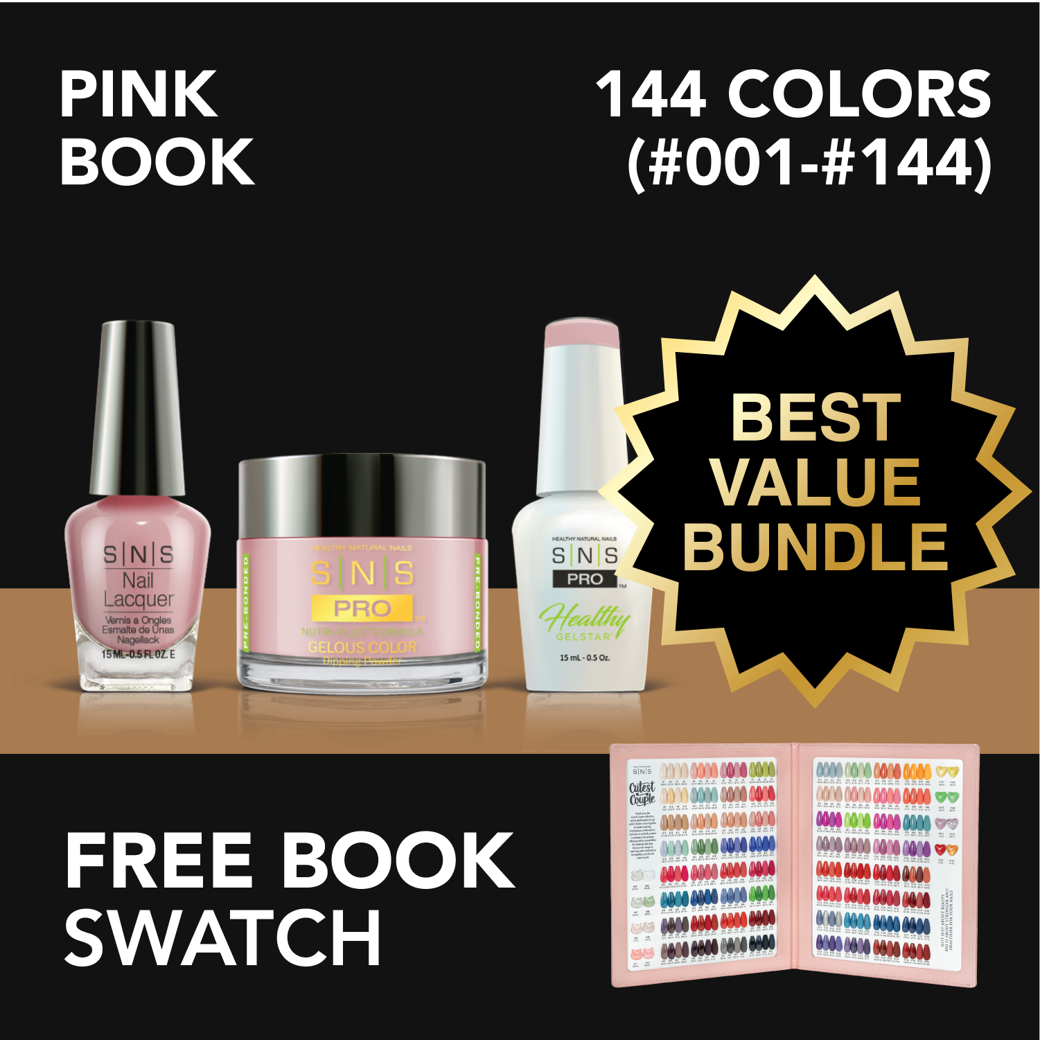 SNS Pro - Pink Book Collection - Bundle 144 Colors