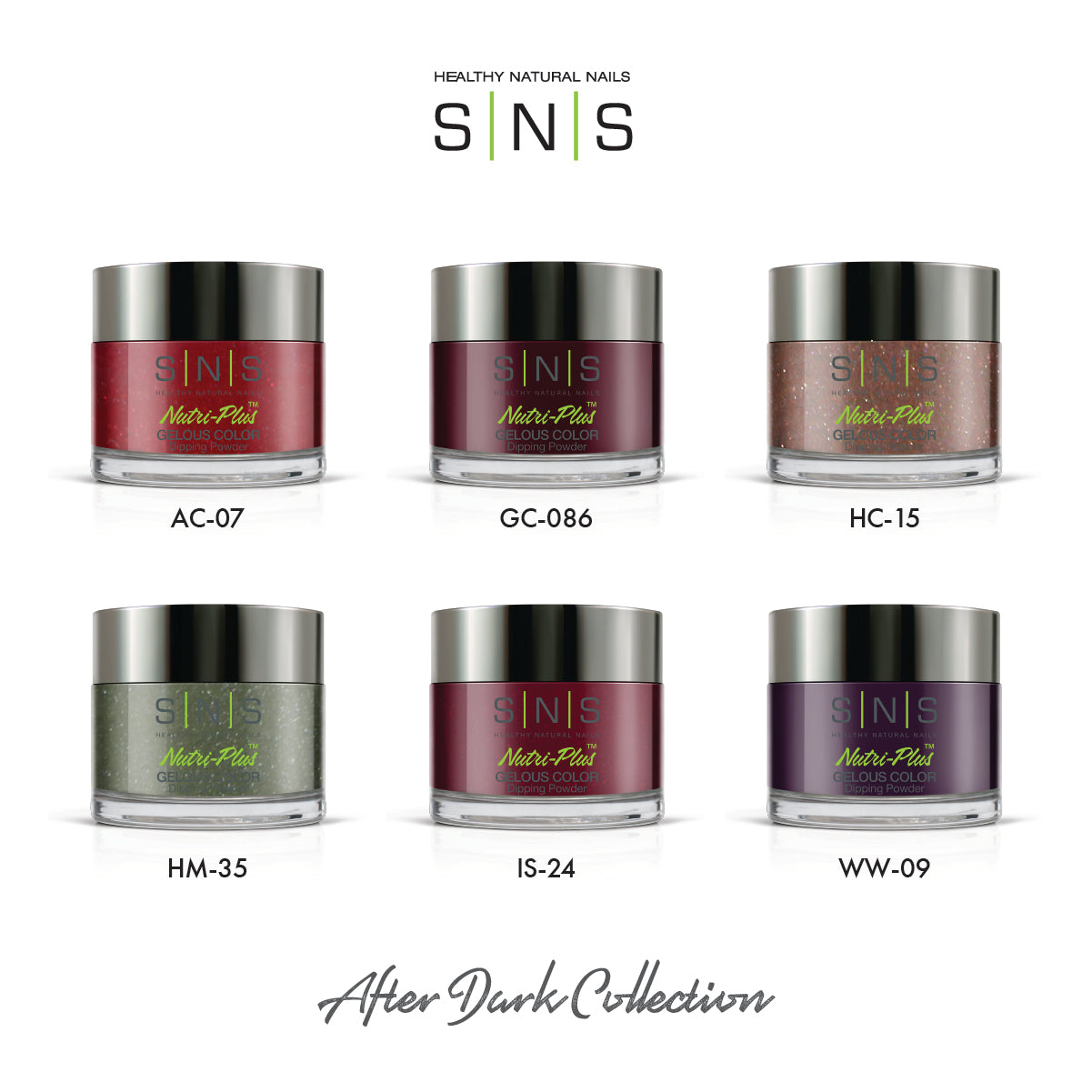 SNS After Dark - 6 Colors Collection - Gel & Lacquer Duo  by Signature Nail System SNS Nails USA