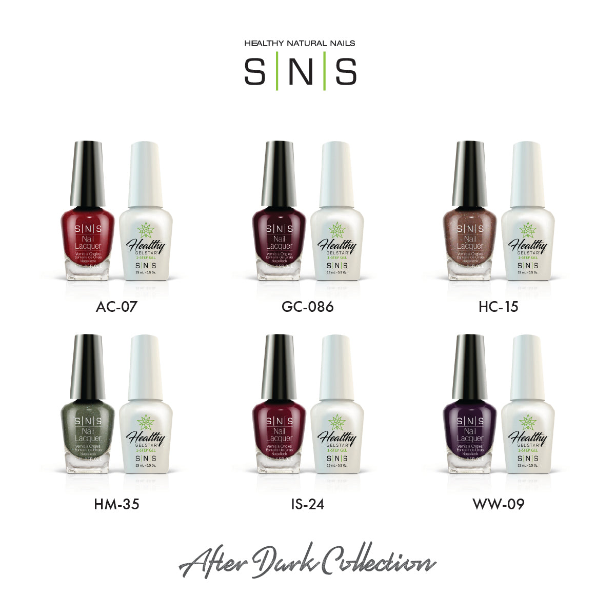 SNS After Dark - 6 Colors Collection - 3in1  by Signature Nail System SNS Nails USA