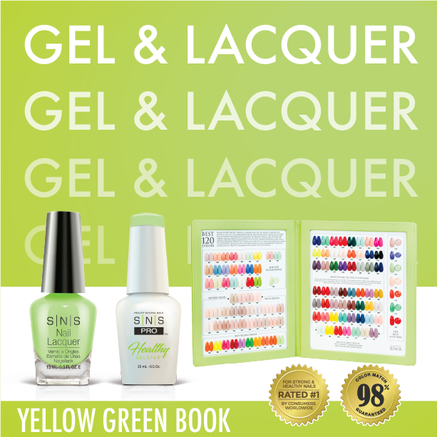SNS Pro - Yellow Green Book Collection - Gel & Lacquer Duo - 30  Colors Bundle - Board 2