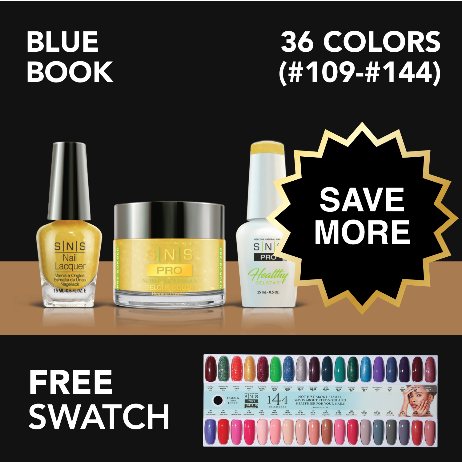 SNS Pro - Blue Book Collection - Bundle 36 Colors - Board 4 (#109-#144)