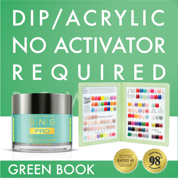 SNS Pro - Green Book Collection - Dip/Acrylic/No Activator Required Powder - 30  Colors Bundle - Board 3