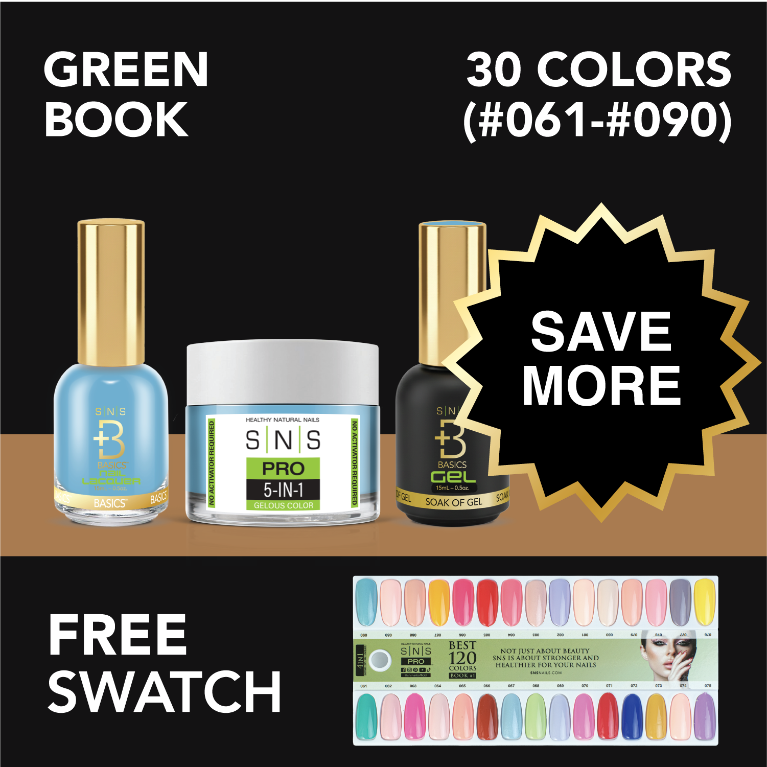 SNS Pro - Green Book Collection - Bundle 30 Colors - Board 3 (#061-#090)