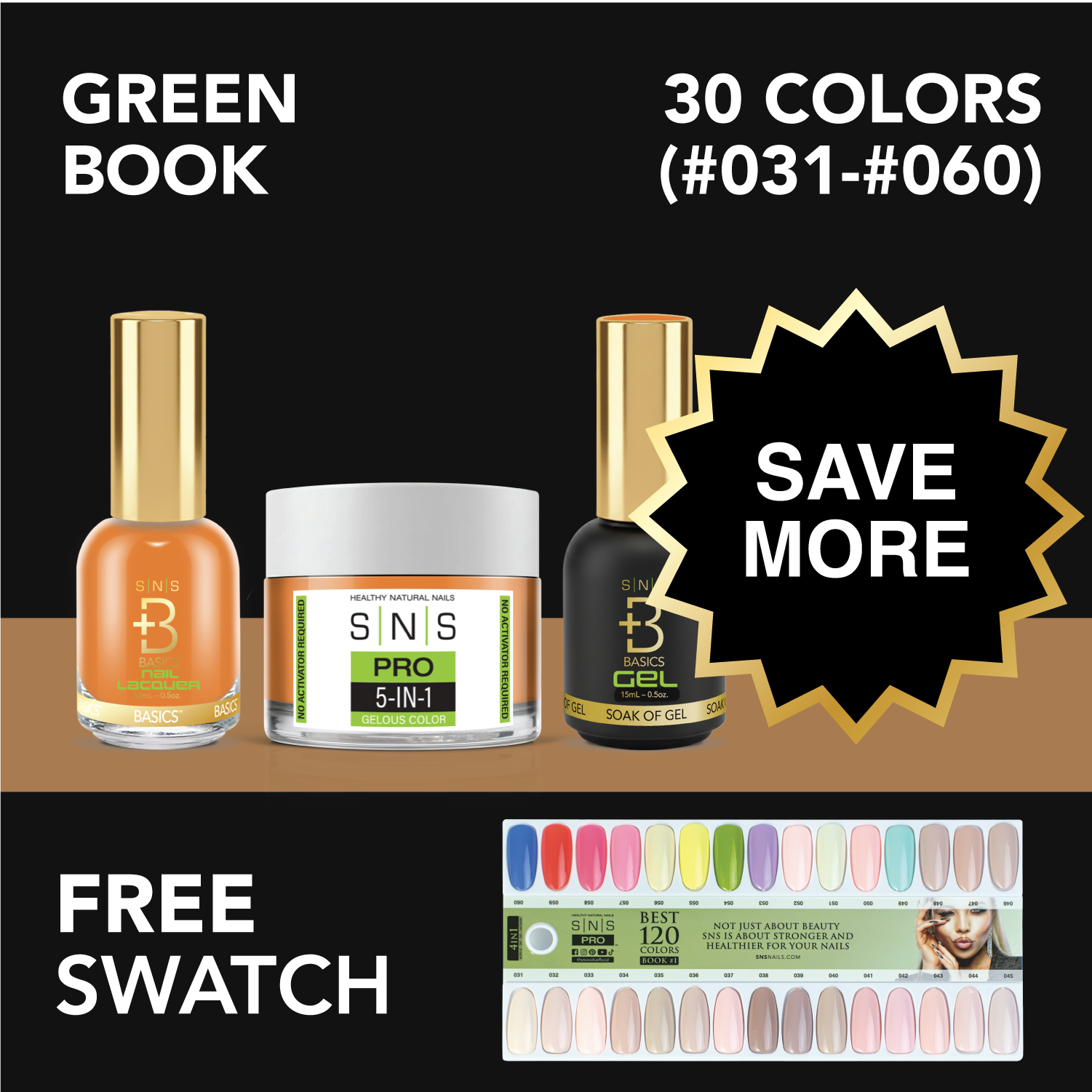 SNS Pro - Green Book Collection - Bundle 30 Colors - Board 2 (#031-#060)