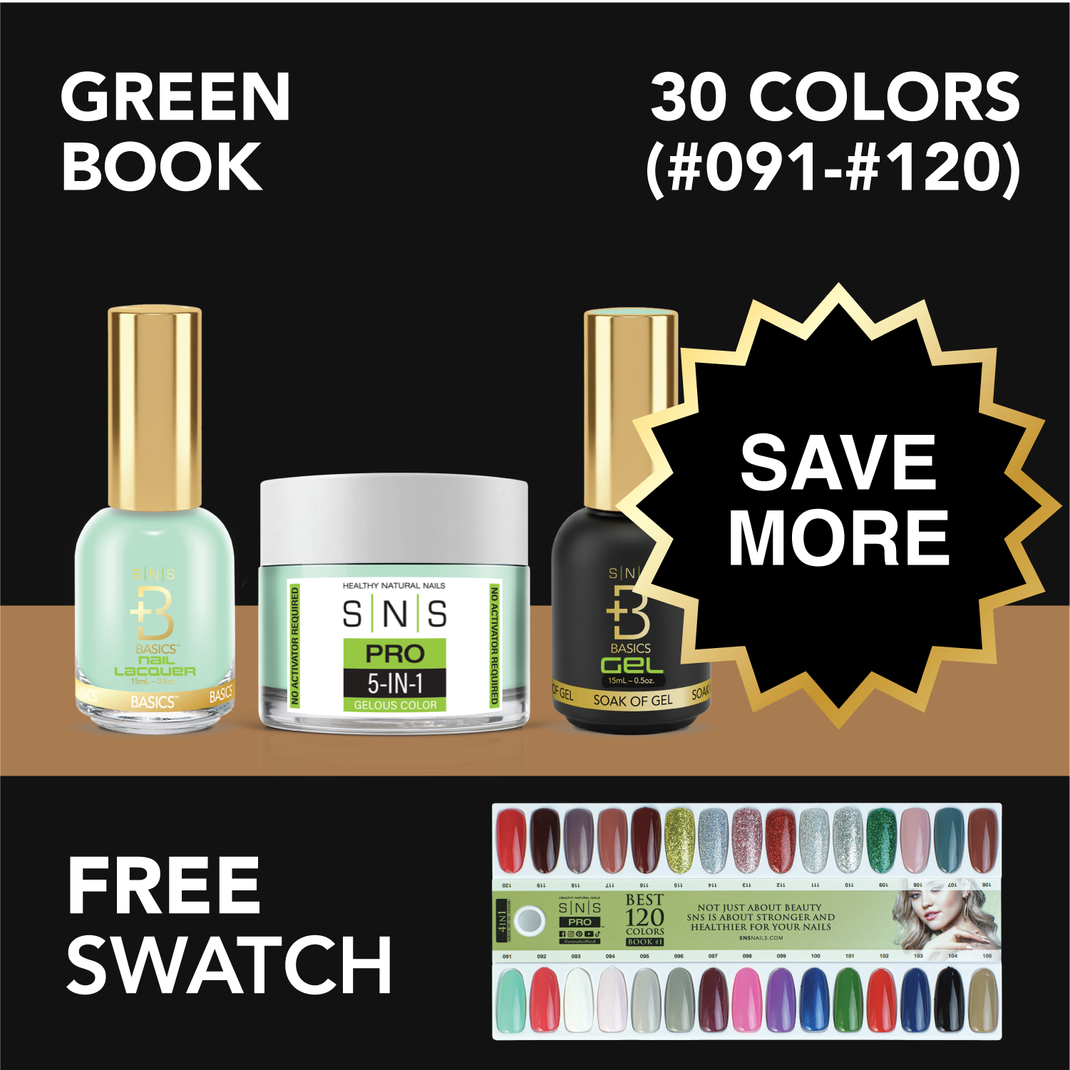 SNS Pro - Green Book Collection - Bundle 30 Colors - Board 4 (#091-#120)