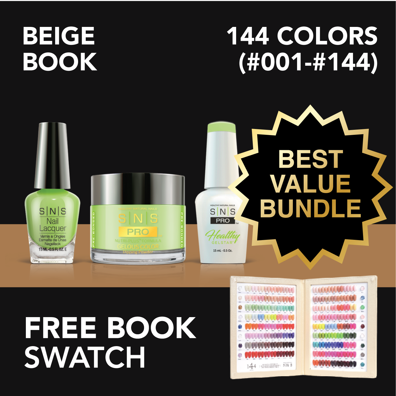 SNS Pro - Beige Book Collection - Bundle 144 Colors