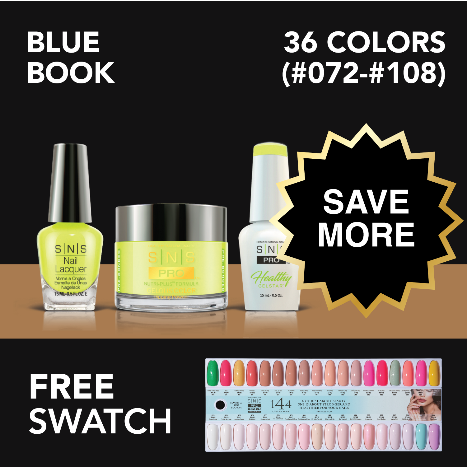 SNS Pro - Blue Book Collection - Bundle 36 Colors - Board 3 (#073-#108)