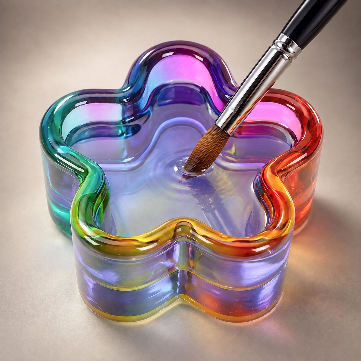 Glass Cup Nail Liquid - Flower Dappen Dish