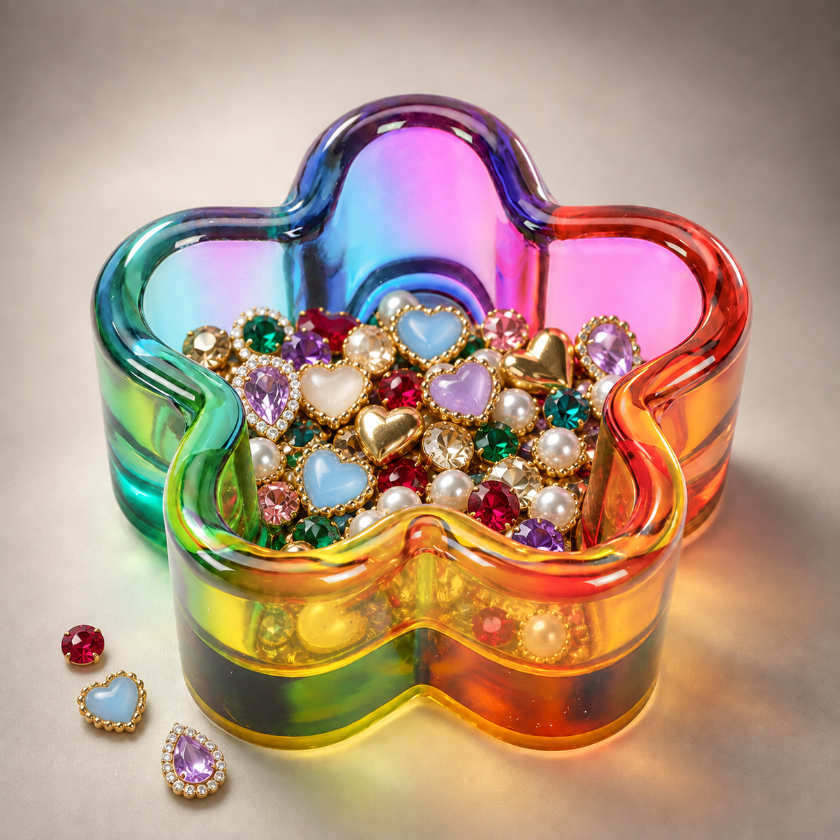 Glass Cup Nail Liquid - Flower Dappen Dish