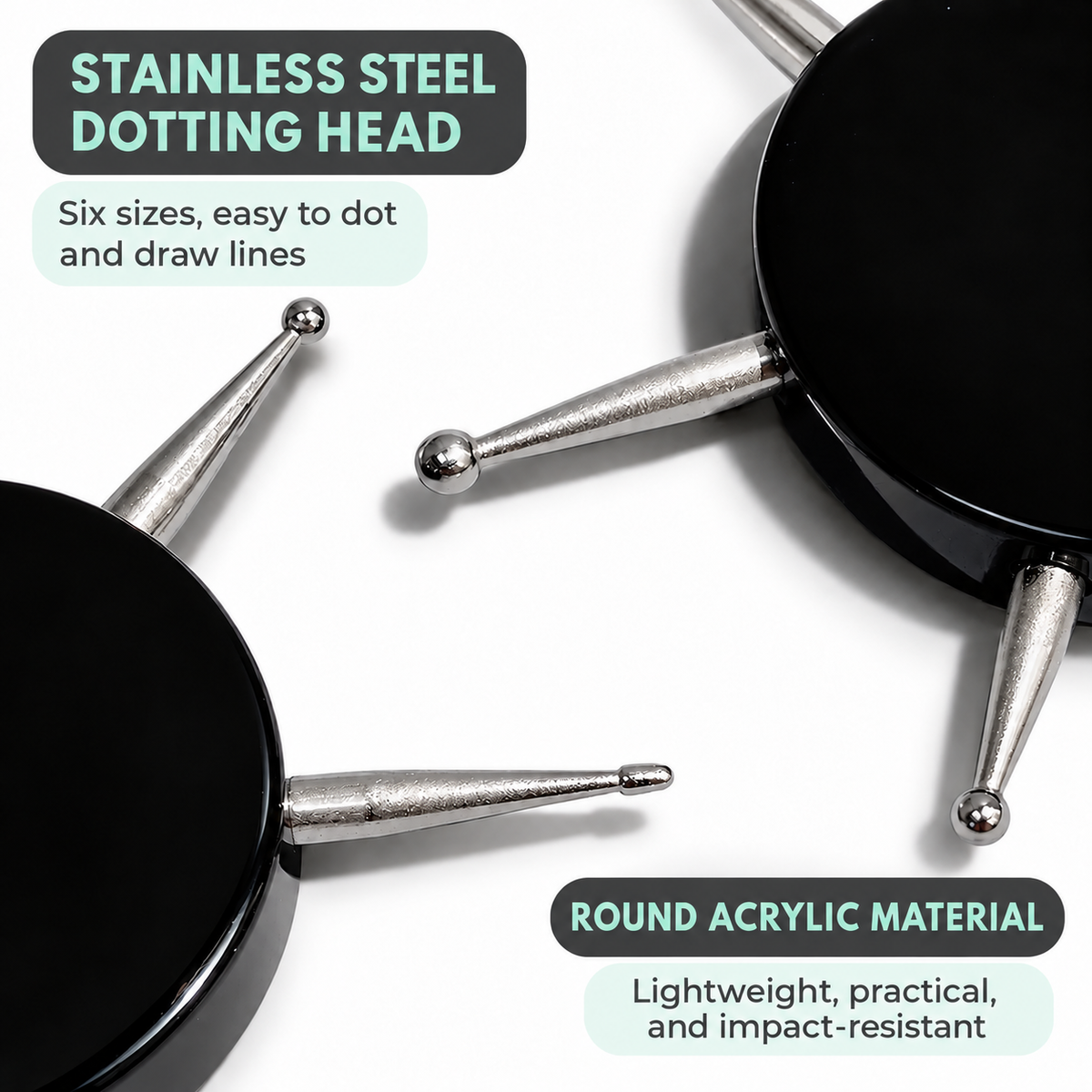 Nail Dotting Tool 6 in 1, Acrylic Disc