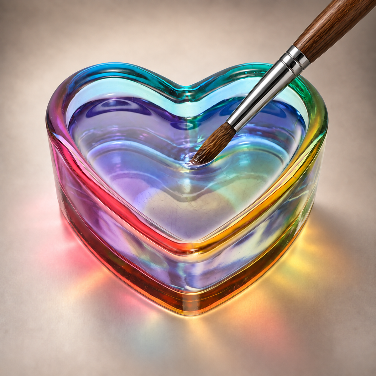Glass Cup Nail Liquid - Heart Dappen Dish