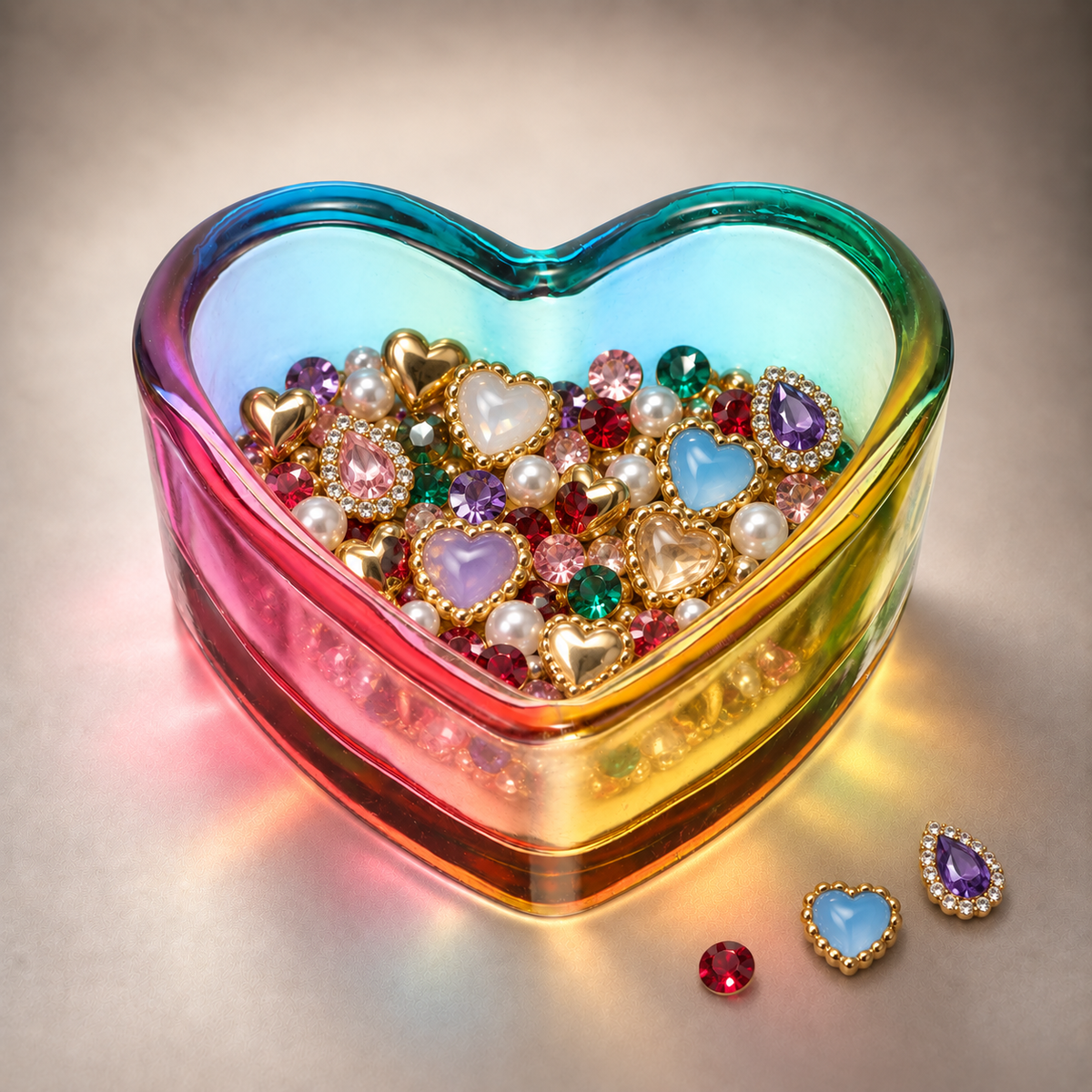 Glass Cup Nail Liquid - Heart Dappen Dish