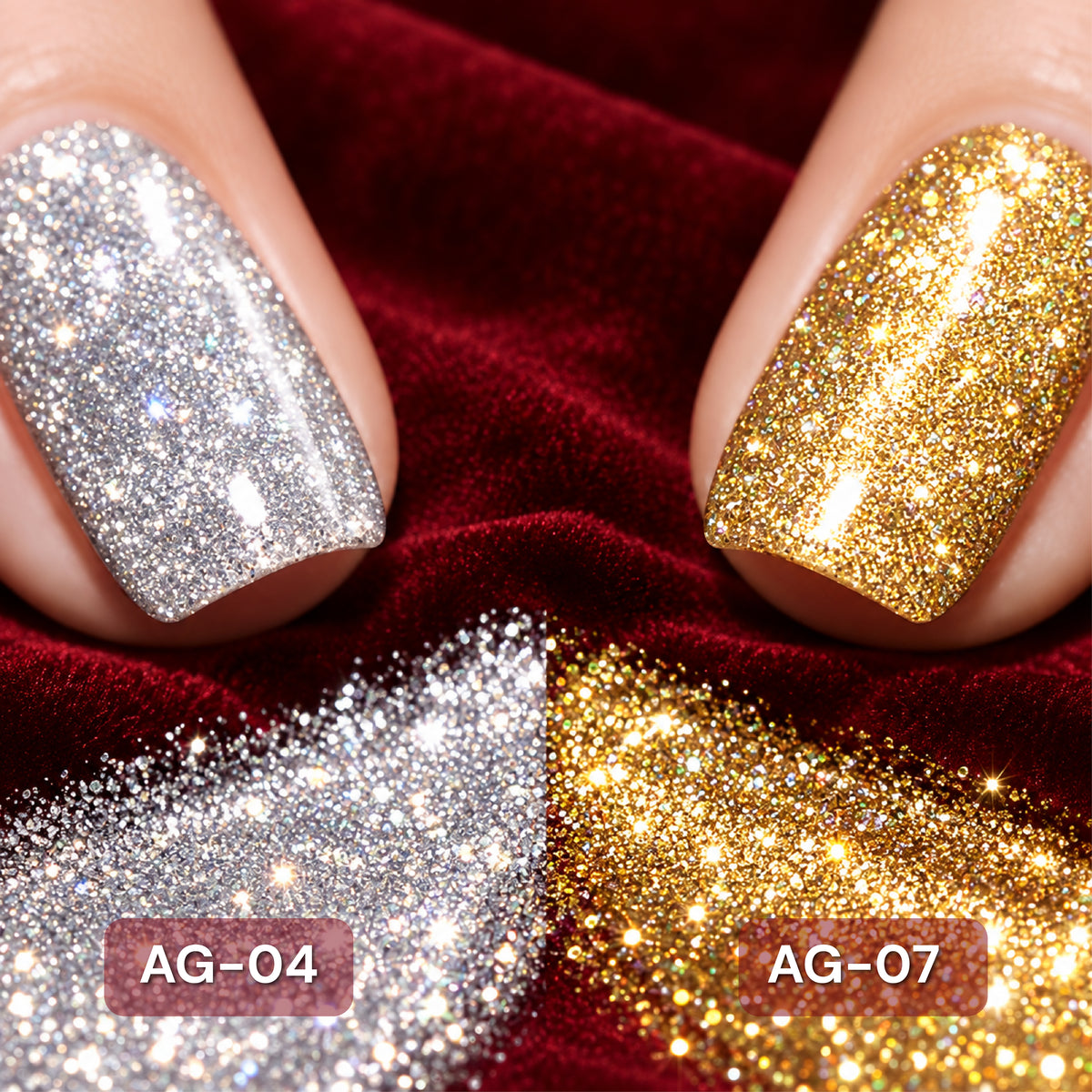 A'DOR 24 Karat Glitter Gel Set, 12 Colors