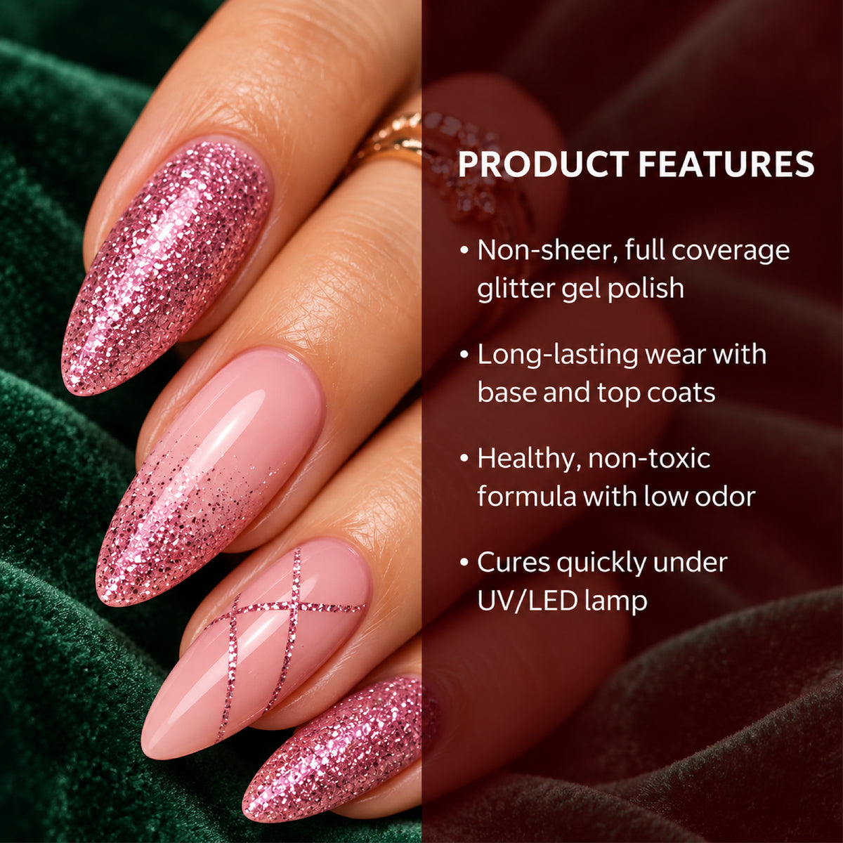 A'DOR 24 Karat Glitter Gel Set, 12 Colors