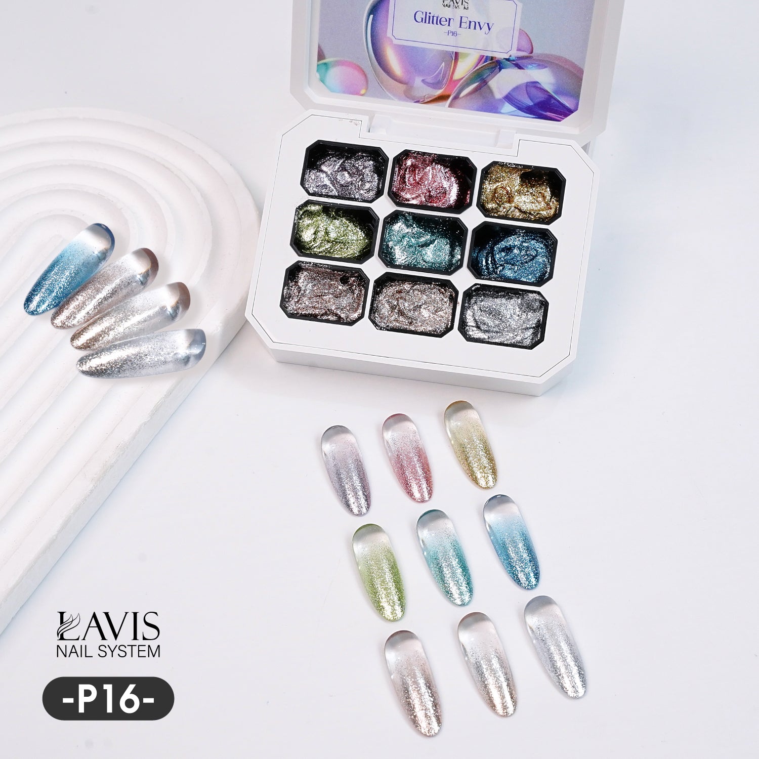 LAVIS 3 In 1 Pat Pat Gel - P16 Glitter Envy - DTK Nail Supply