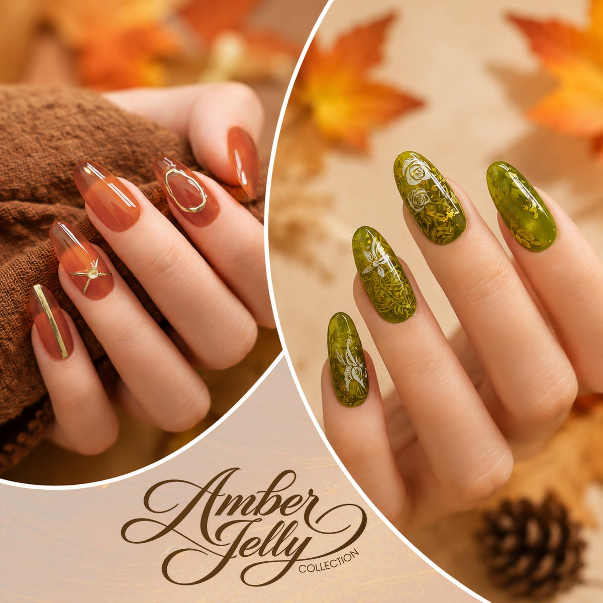 LAVIS Amber Jelly Gel Polish Set 12 Colors + FREE Sample Color Chart + FREE LAVIS Super Clear Cat Eye