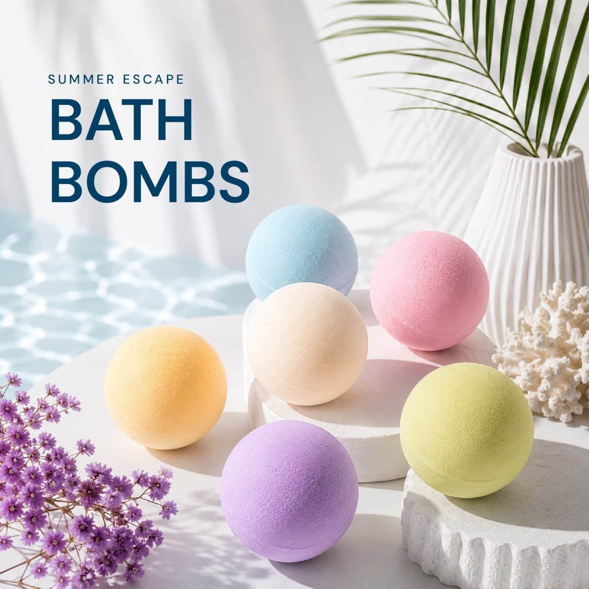 LAVIS Bath Bomb Jar - Choose Your Scent: Honey Pearl, Orange, Lavender, Mango, Rose, Jasmine, Mint & More