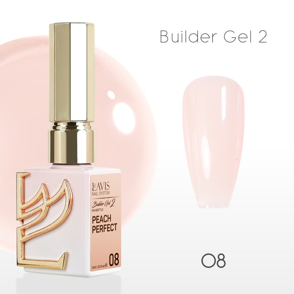 LAVIS Builder Gel 2 - 08 Peach Perfect - Gel Polish 15ml - DTK Nail Supply