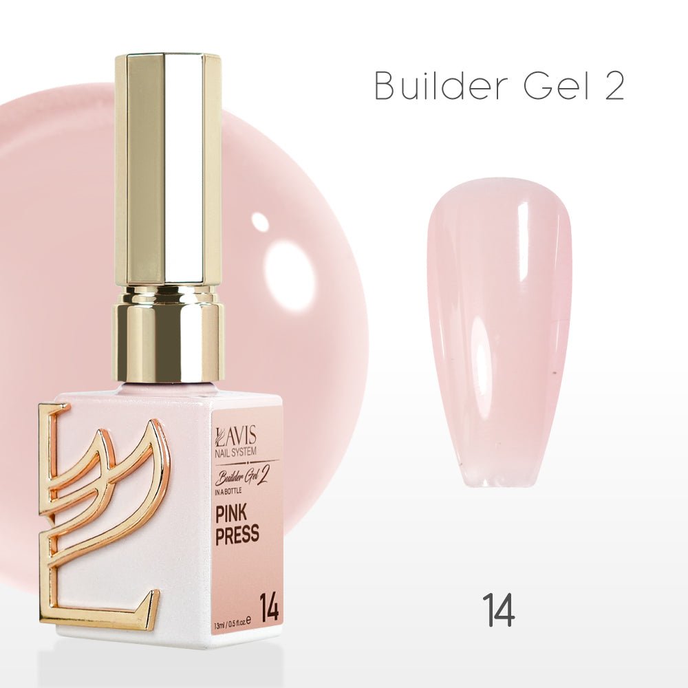 LAVIS Builder Gel 2 - 14 Pink Press - Gel Polish 15ml - DTK Nail Supply