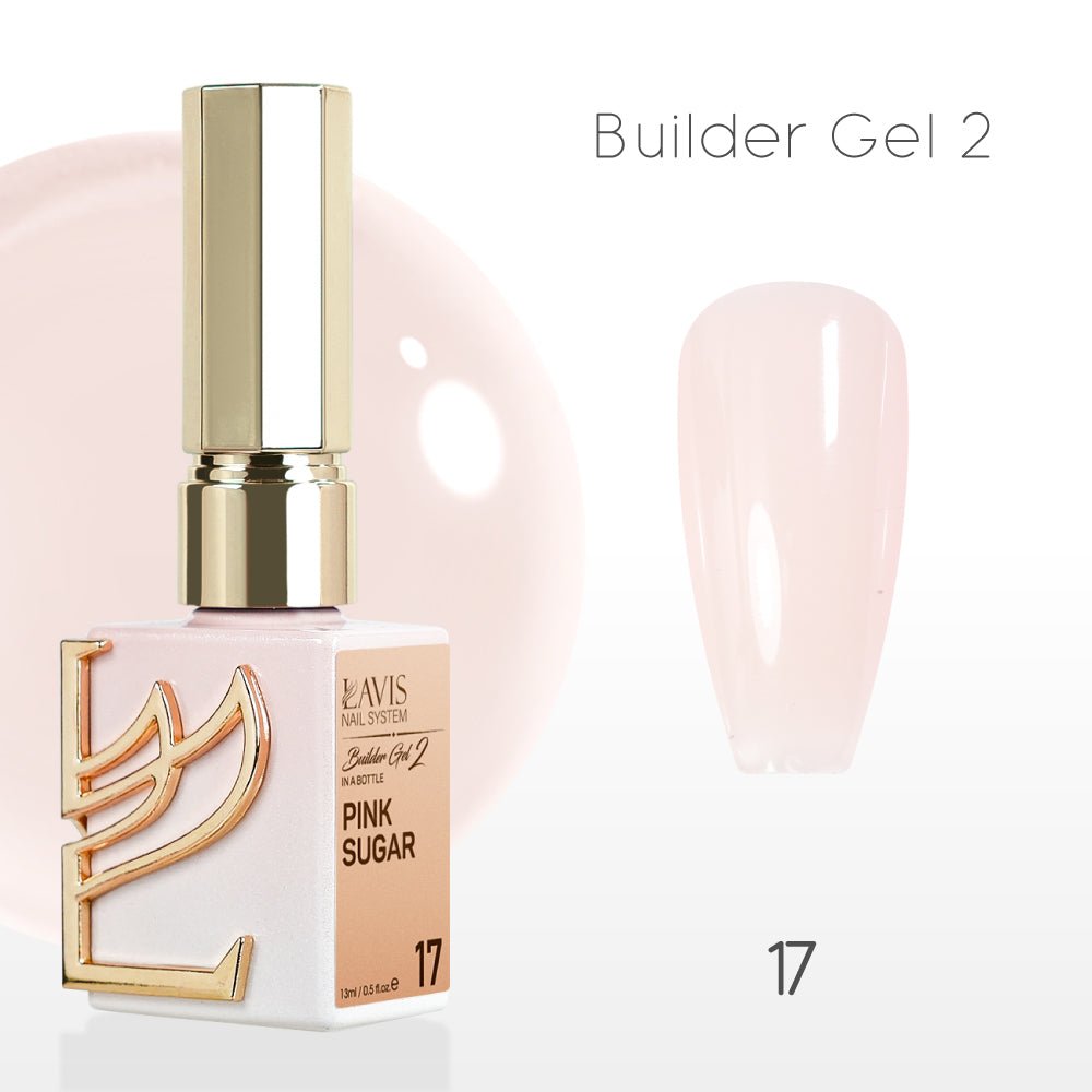 LAVIS Builder Gel 2 - 17 Pink Sugar - Gel Polish 15ml - DTK Nail Supply