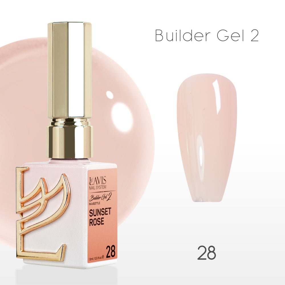 LAVIS Builder Gel 2 - 28 Sunset Rose - Gel Polish 15ml - DTK Nail Supply