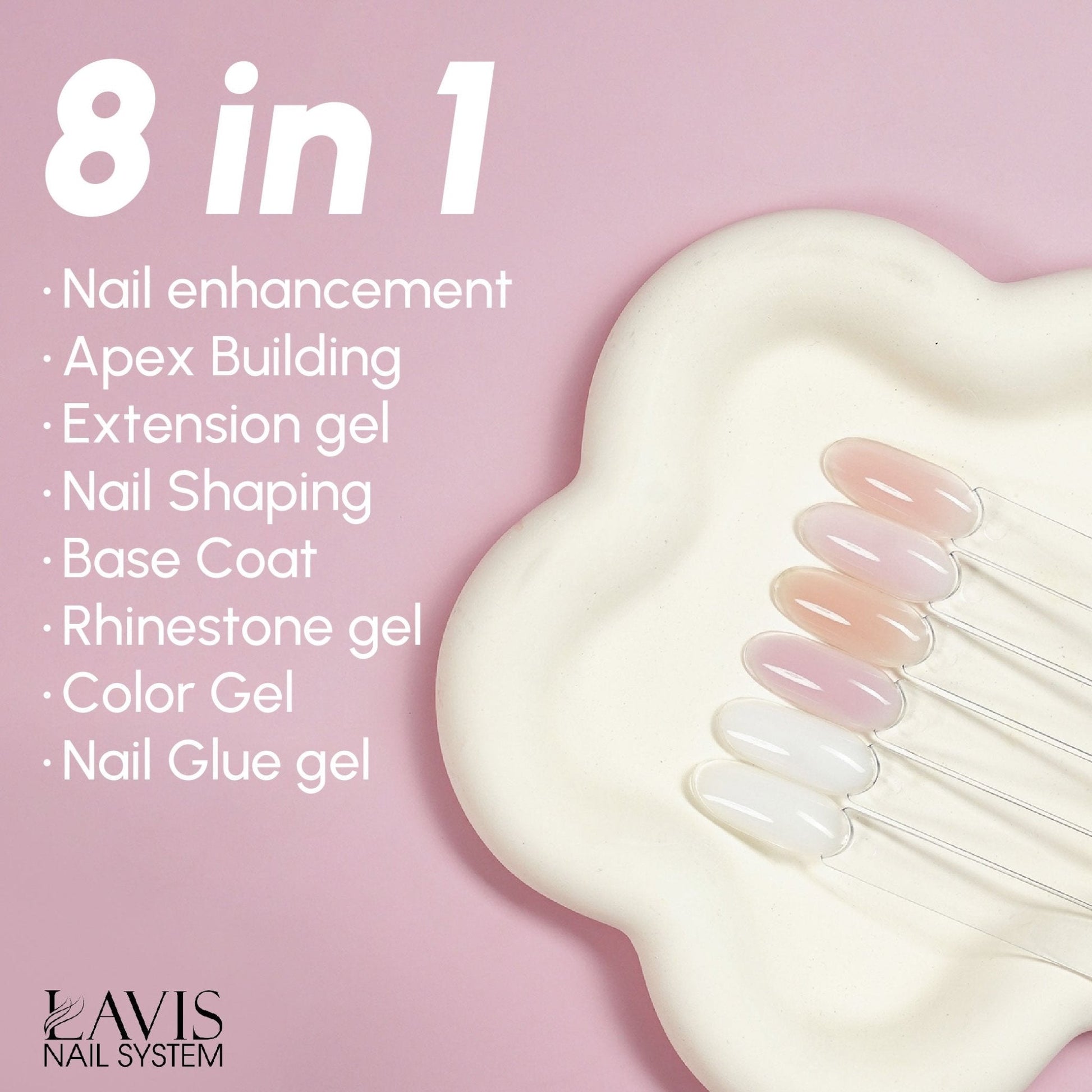 LAVIS Builder Gel 2 - Part 2 Set 18 Colors (B19 - B36) - Gel Polish 15ml - DTK Nail Supply
