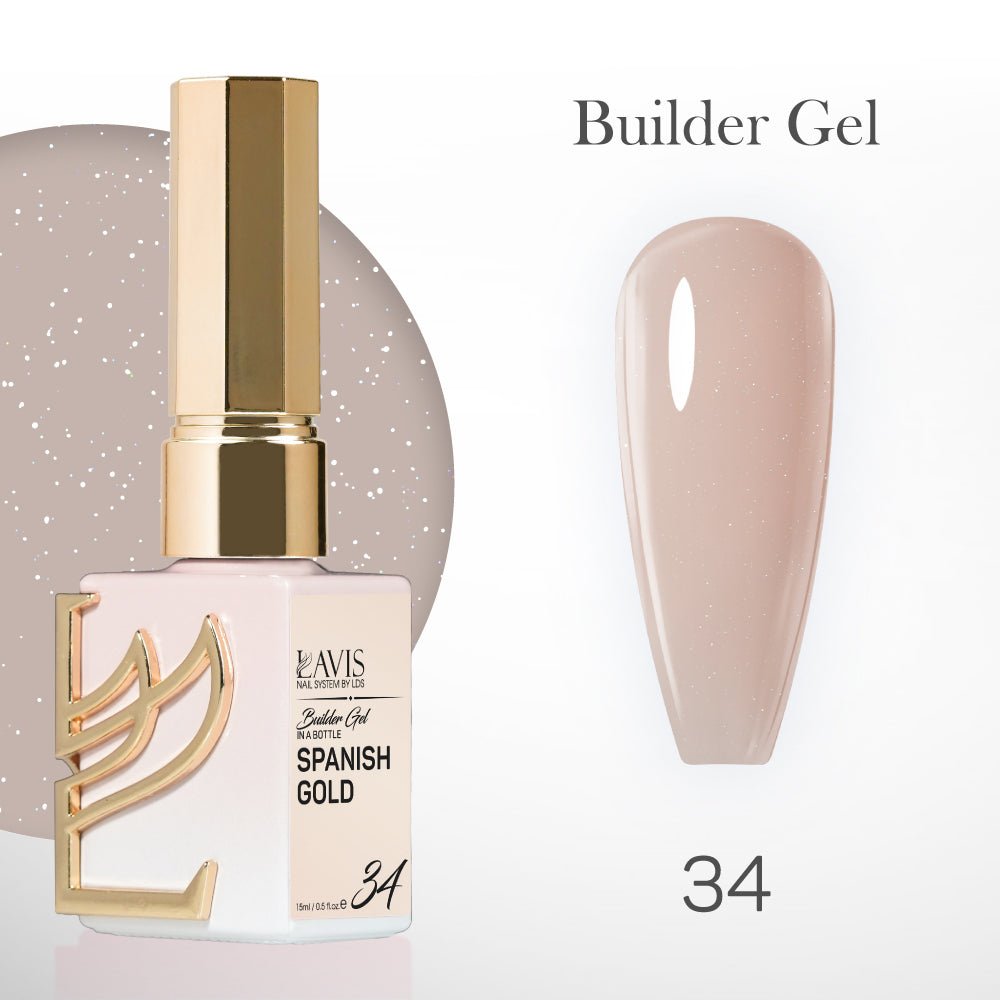 LAVIS Builder Gel In The Bottle - B34 - Gel Polish 15ml - DTK Nail Supply
