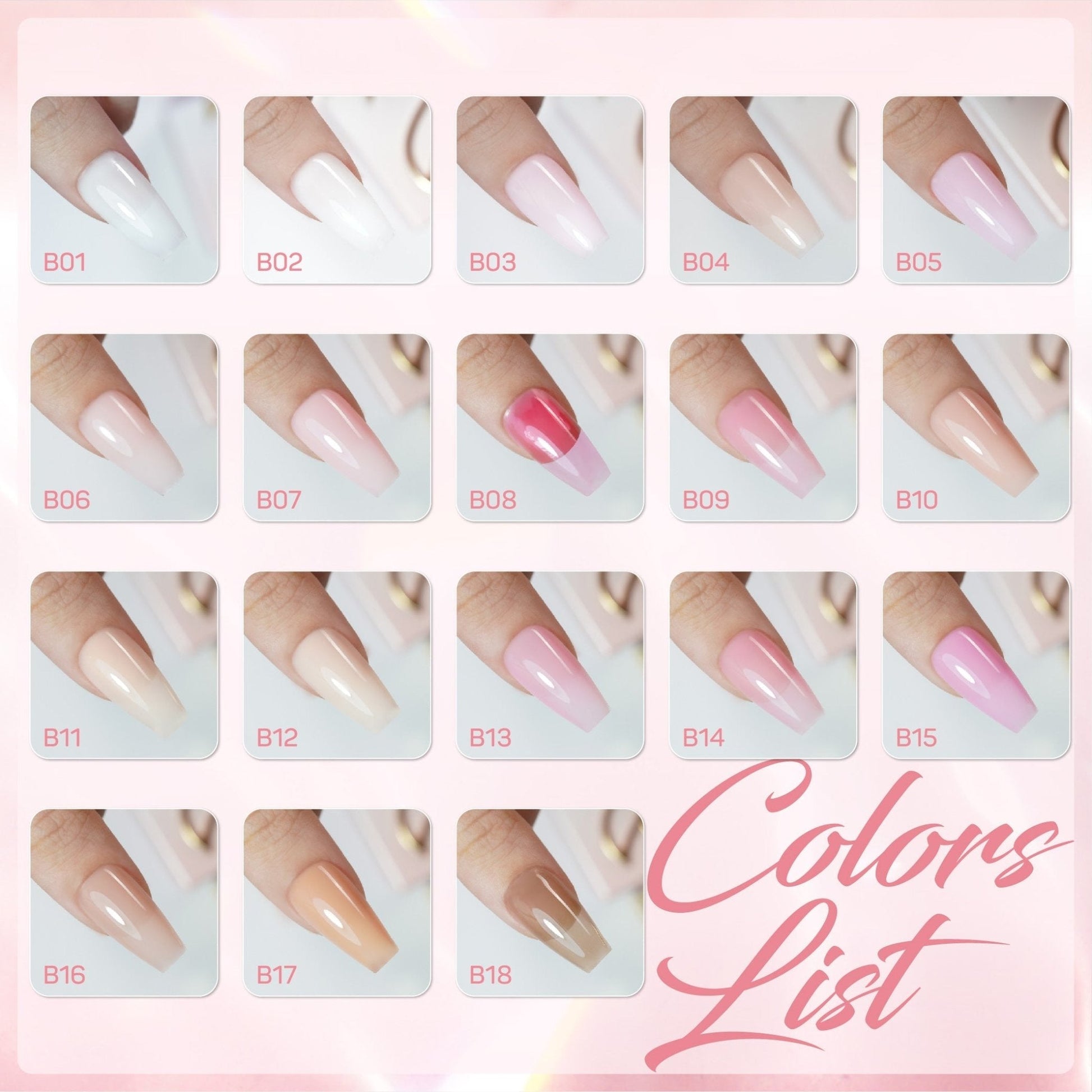 LAVIS Builder Gel In The Bottle Set 36 Colors V2 - DTK Nail Supply