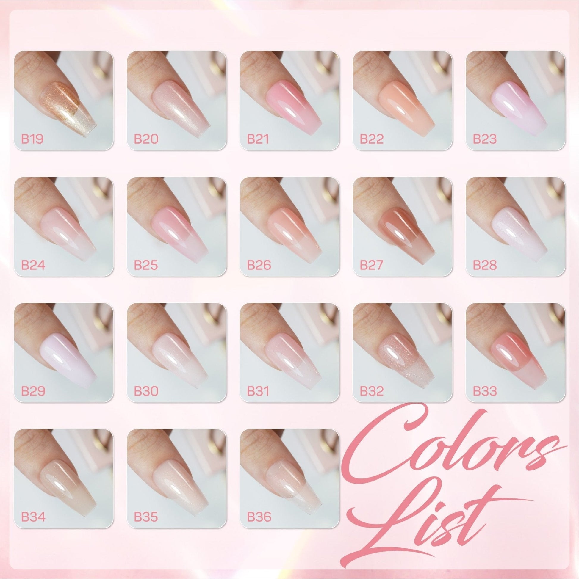 LAVIS Builder Gel In The Bottle Set 36 Colors V2 - DTK Nail Supply