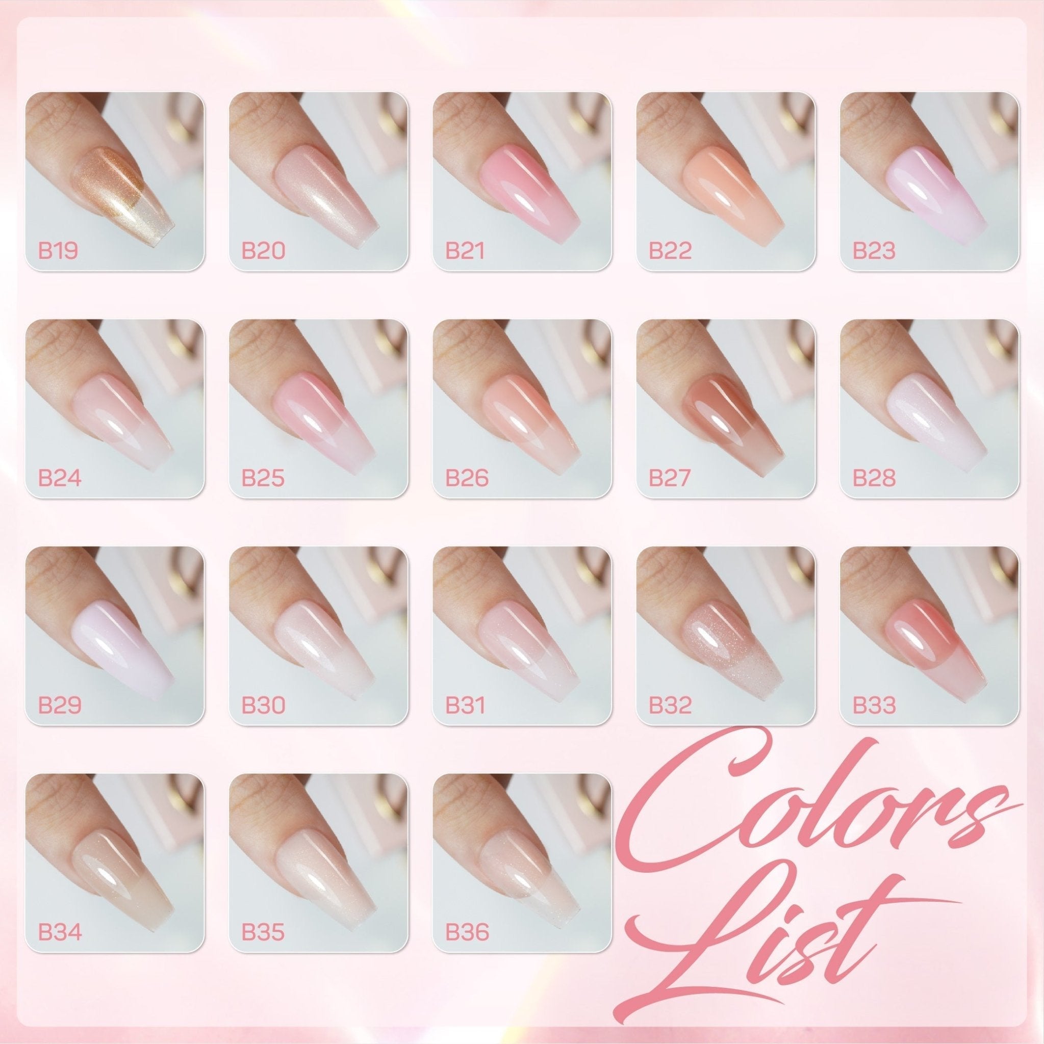 LAVIS Builder Gel In The Bottle Set 36 Colors V2 - DTK Nail Supply