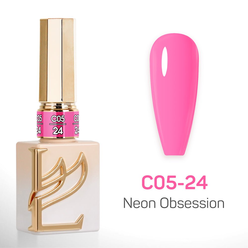 LAVIS C05 - Set 24 Colors - Gel Polish 0.5 oz - Neon Obsession Collection - DTK Nail Supply