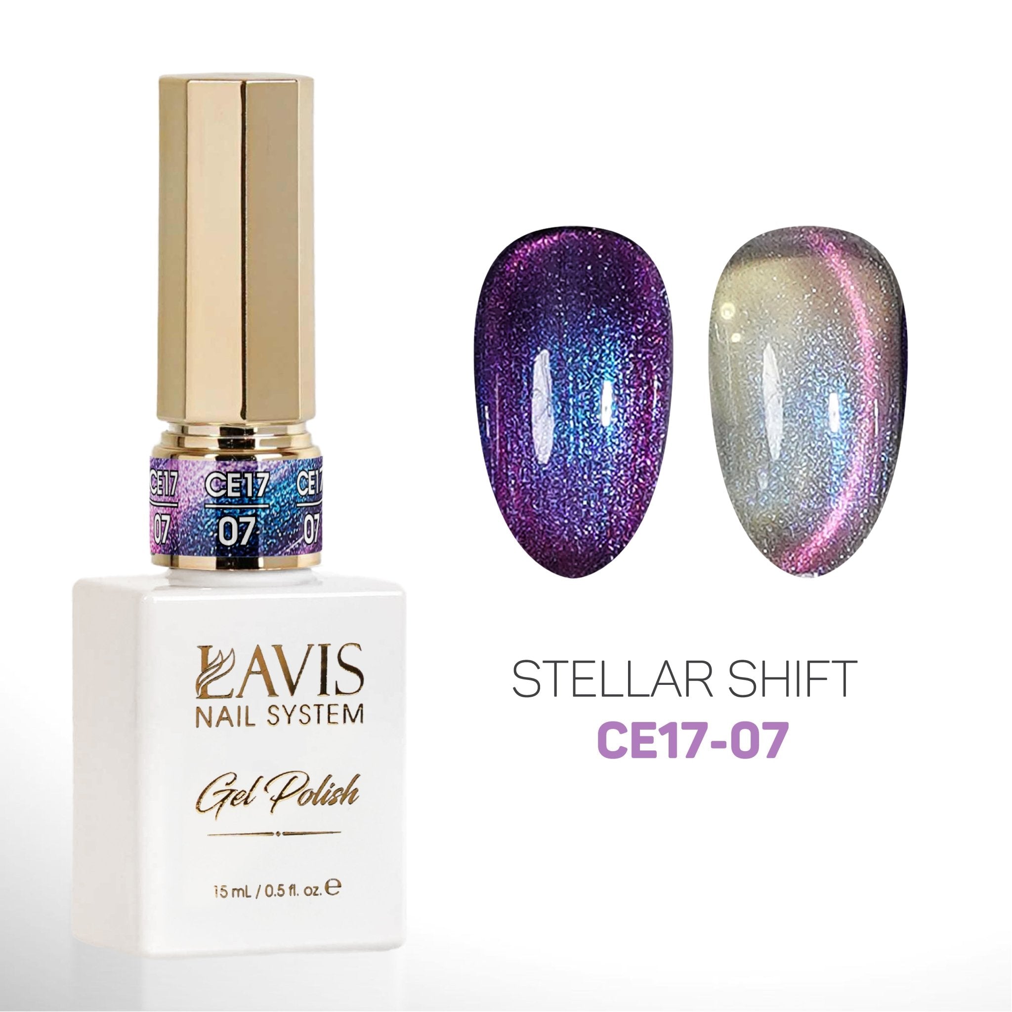 LAVIS Cat Eyes CE17 - 07 - Gel Polish 0.5 oz - Stellar Shift Collection - DTK Nail Supply