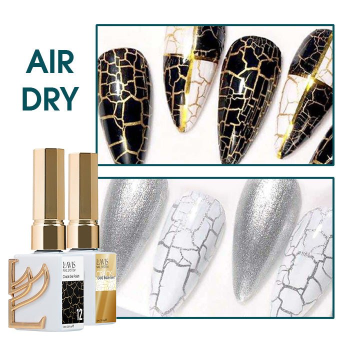 LAVIS Crack Gel 04 + Silver Crack Base Gel - 0.5 oz - DTK Nail Supply