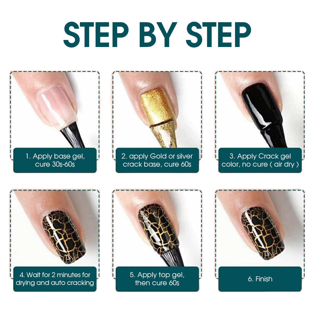 LAVIS Crack Gel 08 + Silver Crack Base Gel - 0.5 oz - DTK Nail Supply