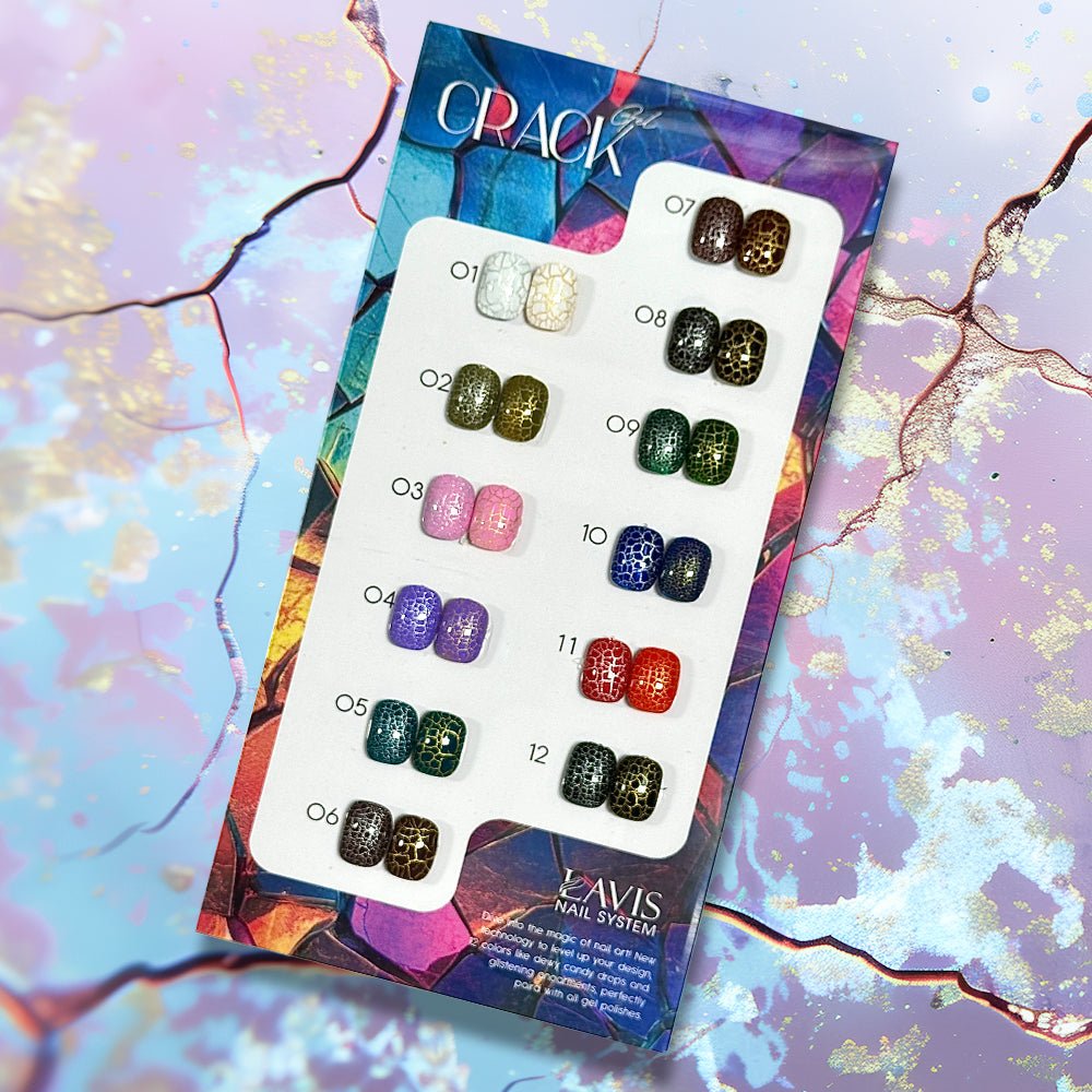 LAVIS Crack Gel Base Set 14 Colors - 0.5 oz - DTK Nail Supply