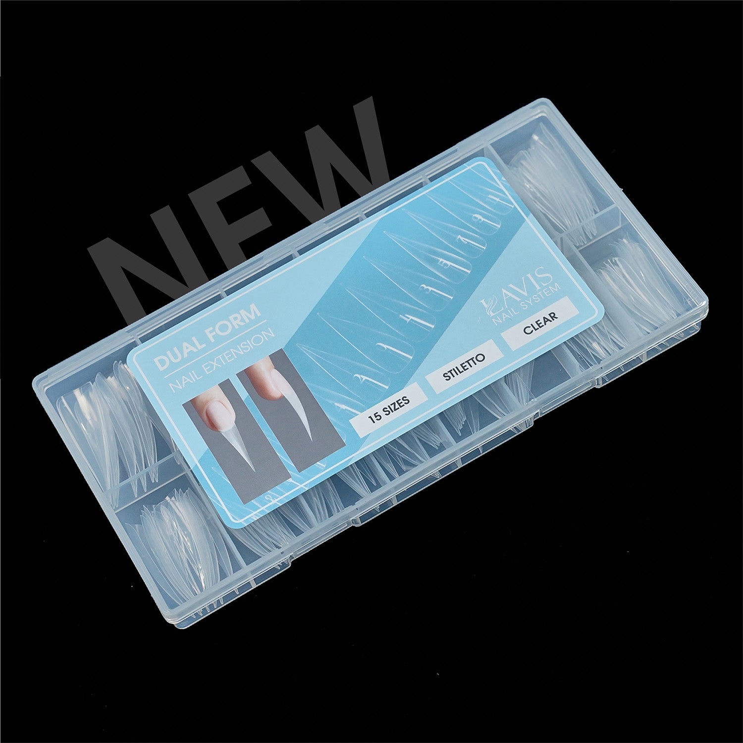 LAVIS - Dual Form Stiletto Clear - DTK Nail Supply