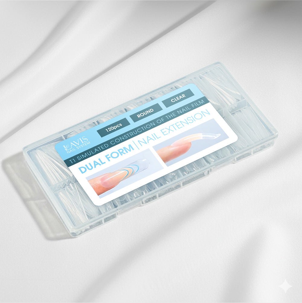 LAVIS - Dual Form Tips Taye Part 1 - Round Clear - DTK Nail Supply