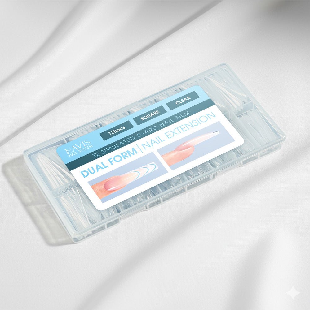 LAVIS - Dual Form Tips Taye Part 2 - Square Clear - DTK Nail Supply