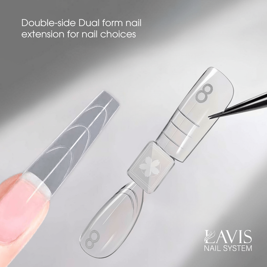 LAVIS - Dual Form Tips Taye Part 3 - Almond & Square Clear - DTK Nail Supply