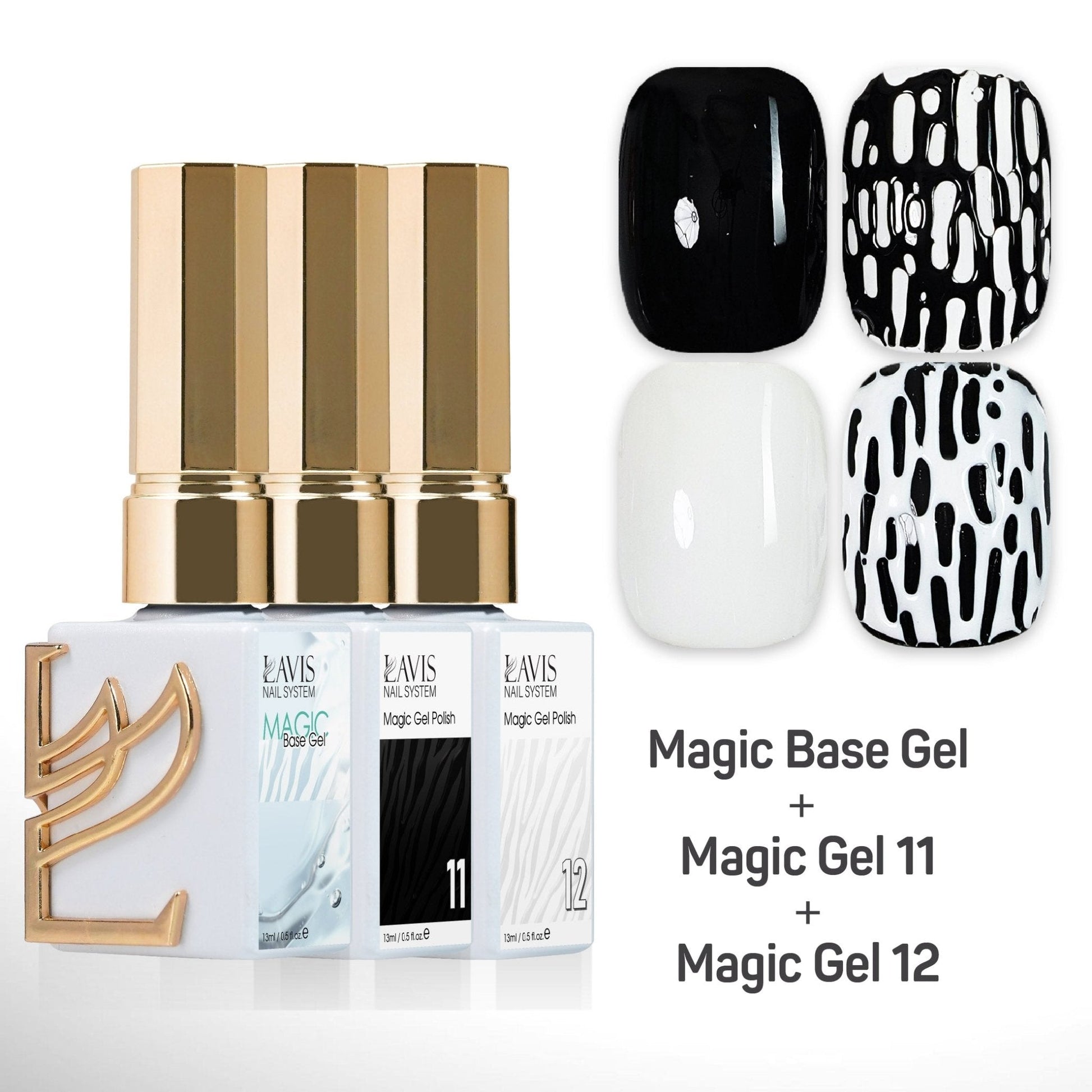 LAVIS Magic Base Gel + Magic Gel 11 + 12 - DTK Nail Supply