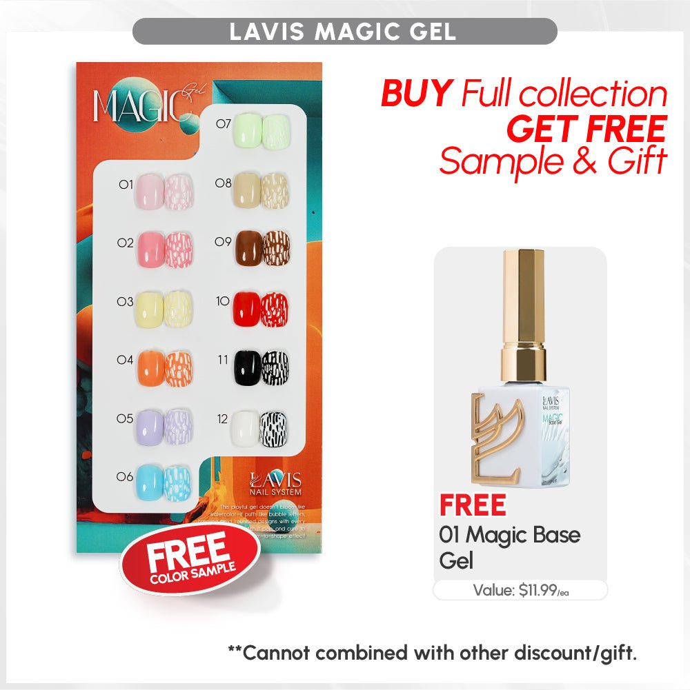 LAVIS Magic Gel Set 12 Colors - 0.5 oz - DTK Nail Supply
