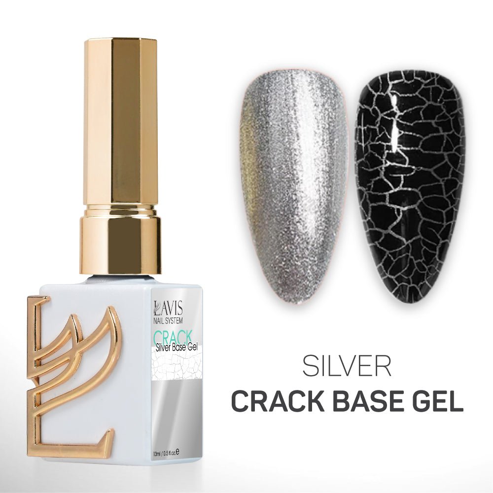 LAVIS Silver Crack Gel Base - 0.5 oz - DTK Nail Supply