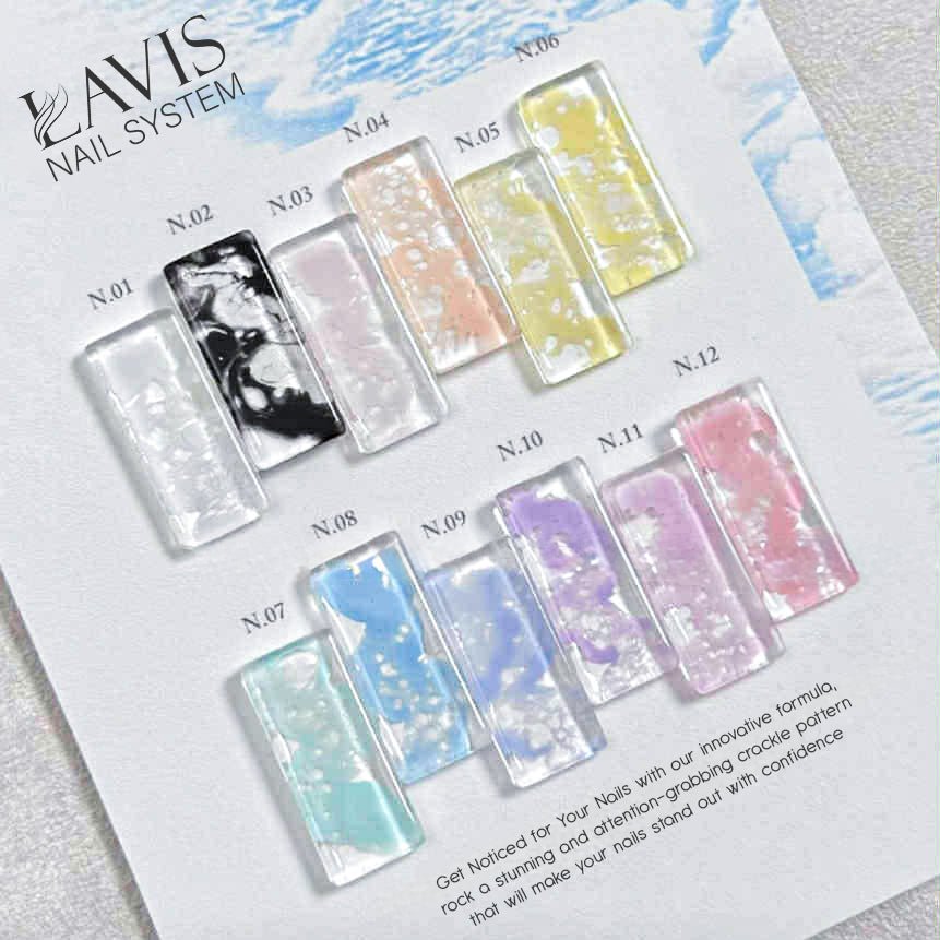 LAVIS Wave Gel (Ver 2) - Set 12 Colors - 0.5 oz - DTK Nail Supply