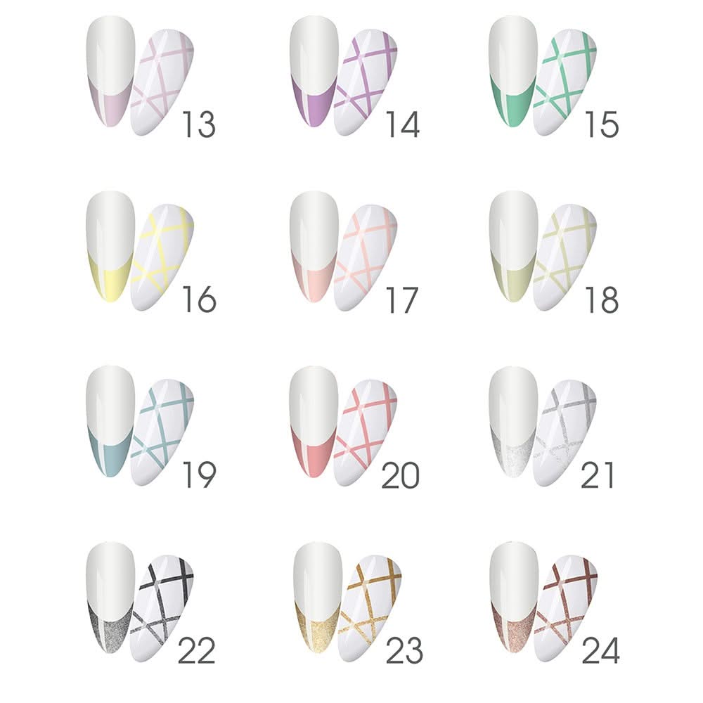 LDS Gel Polish Nail Art Liner Set (12 colors): 13 - 24 (ver 2) - DTK Nail Supply