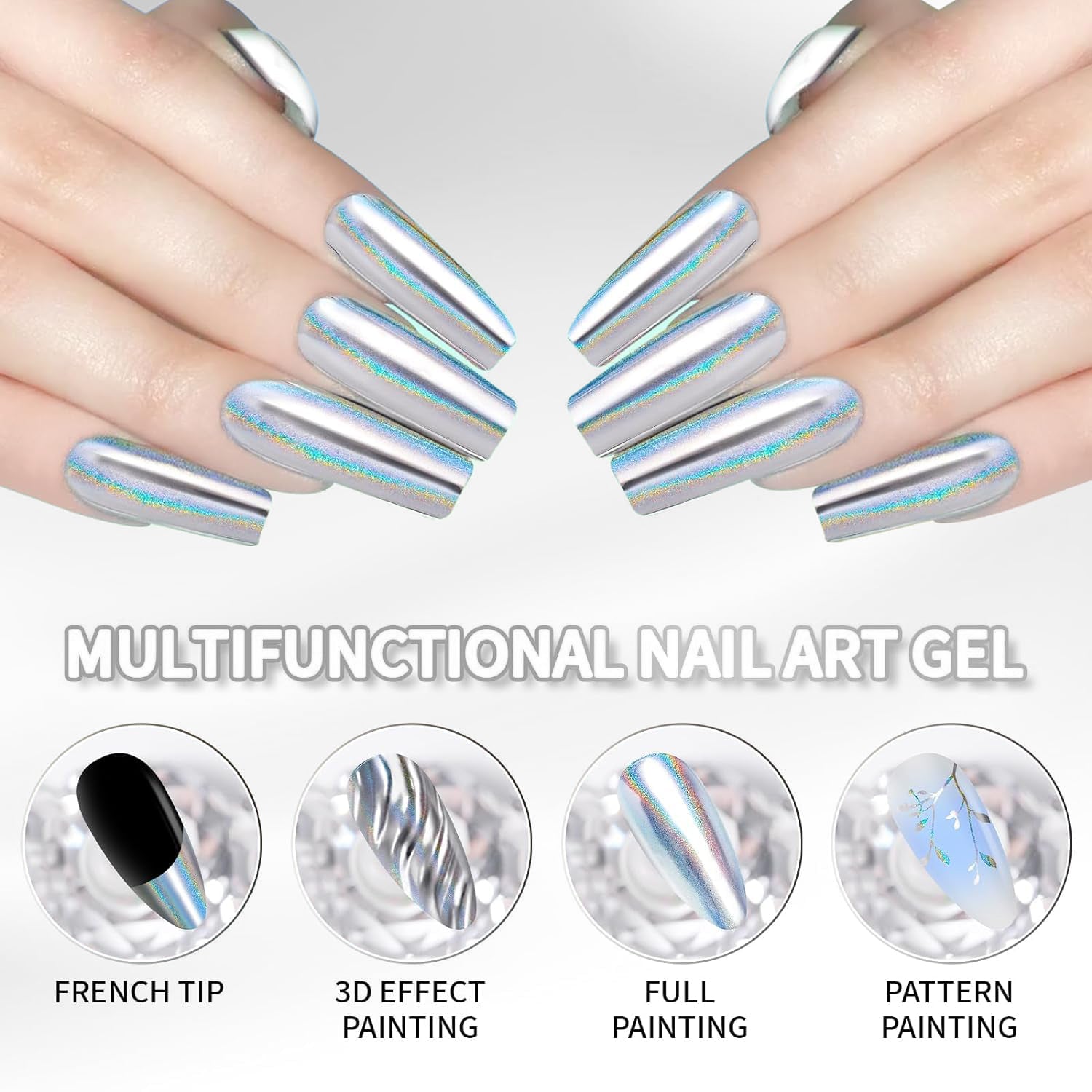 LDS Metallic Laser Silver Gel - DTK Nail Supply