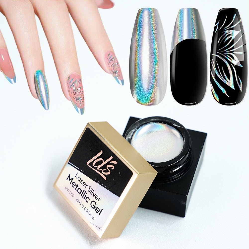 LDS Metallic Laser Silver Gel - DTK Nail Supply