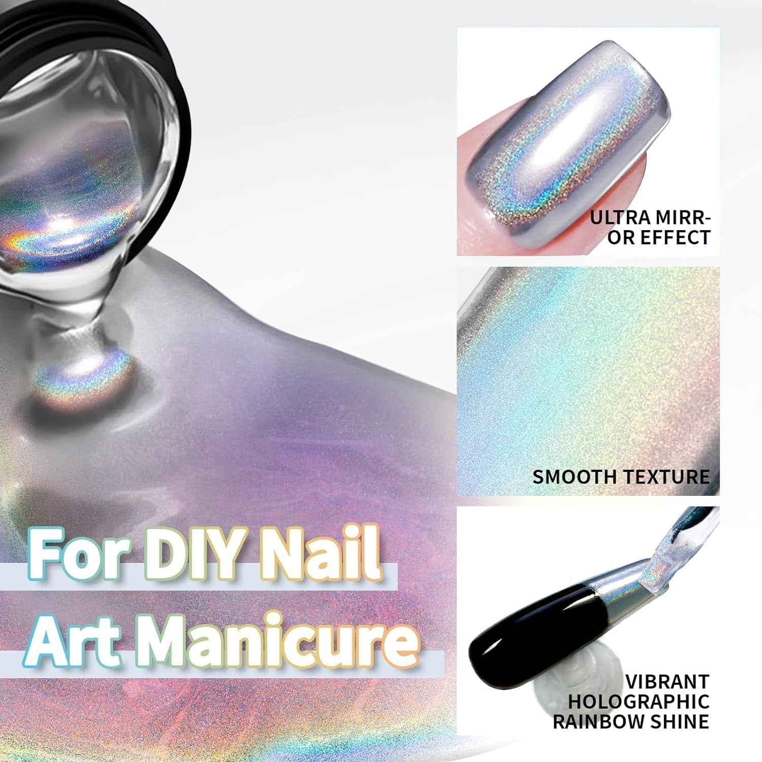 LDS Metallic Laser Silver Gel - DTK Nail Supply
