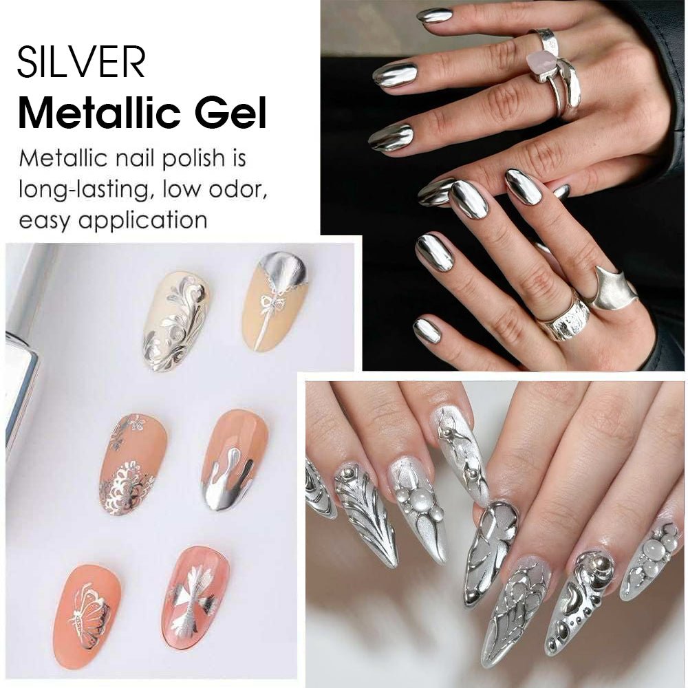 LDS Silver Metallic Gel - DTK Nail Supply